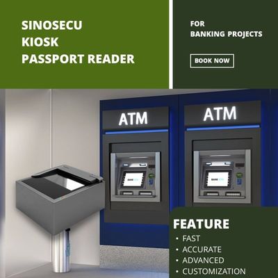 2 segundos Velocidade de varredura USB 2.0 Interface SINOCECU Quiosque Scanner de Passaporte OCR MRZ Reader