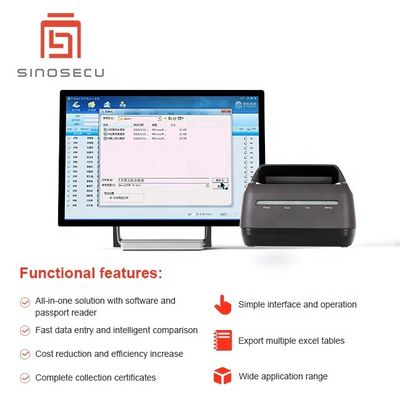 Sistema de entrada de dados de passaporte fácil de usar Software e leitor para fácil registro de dados