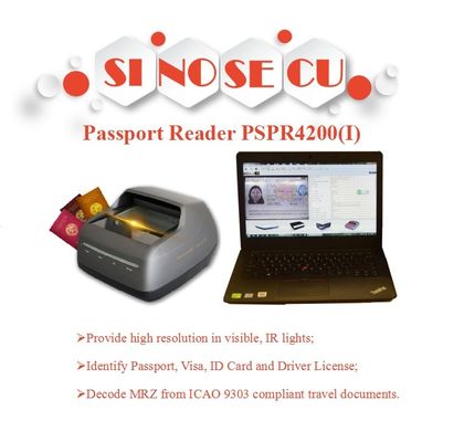 Compacto 235*250*148mm Scanner de carteira de motorista e Hotel Passport Reader com SDK