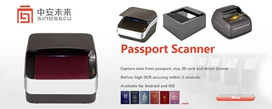 2 segundos Velocidade de varredura Sinosecu Leitor de Passaporte e Scanner de Cartão de Identificação para Controle de Acesso