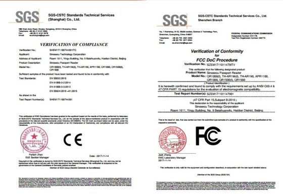 2 segundos Velocidade de varredura Sinosecu Leitor de Passaporte e Scanner de Cartão de Identificação para Controle de Acesso
