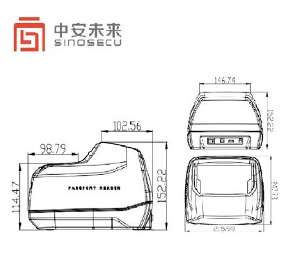 Sinosecu Passport Reader Scanner OCR MRZ Epassport Scanner com sistema SDK gratuito Integrar