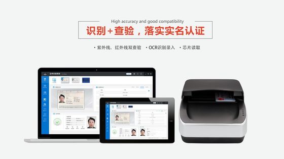 175*199*140mm Sinosecu ISO NFC Passport Reader Scanner com verificação de identificação de processamento OCR